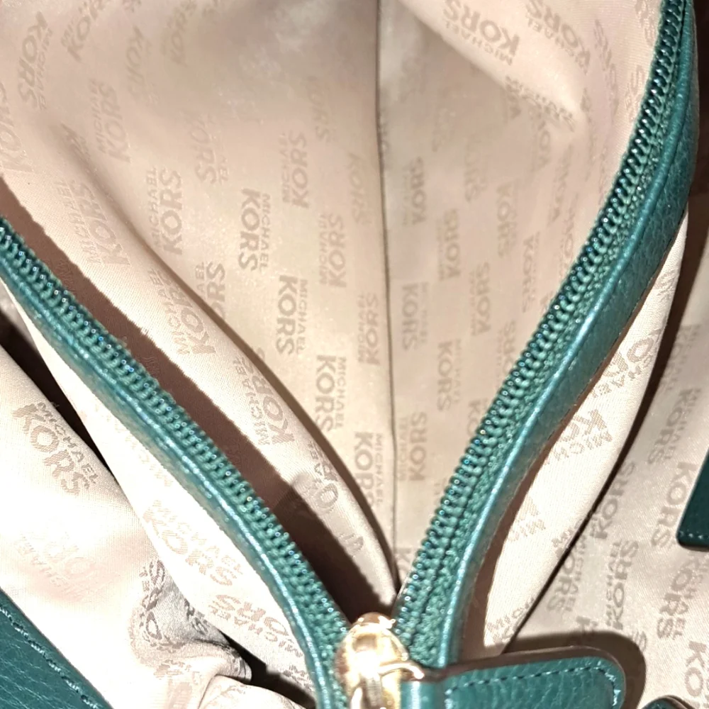 Michael Kors Green Pebbled Leather Satchel